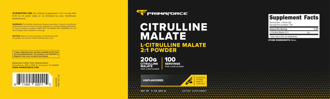 Primaforce Citrulline Malate, Unflavored, 200 g