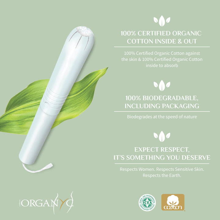 Organ(y)c Cotton Tampons With Applicator, Regular, 16 Count