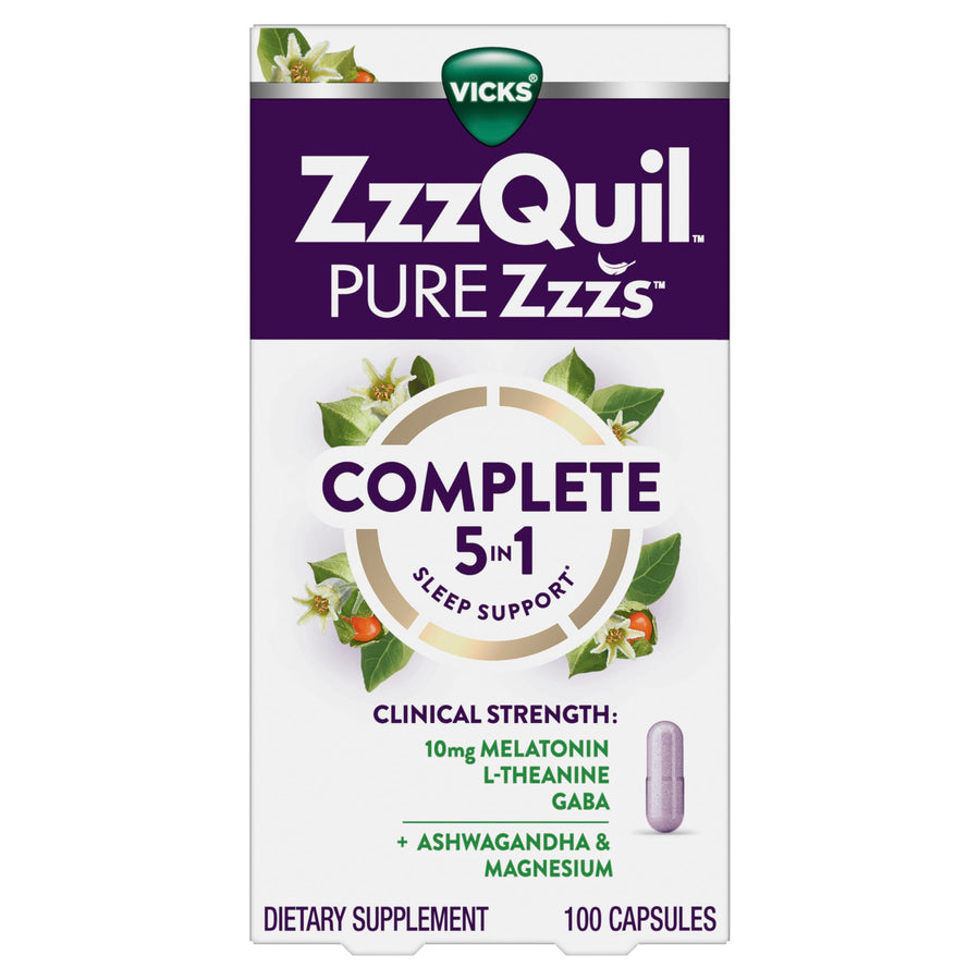 ZzzQuil Pure Zzzs Complete Sleep Melatonin 10 mg, 100 Count