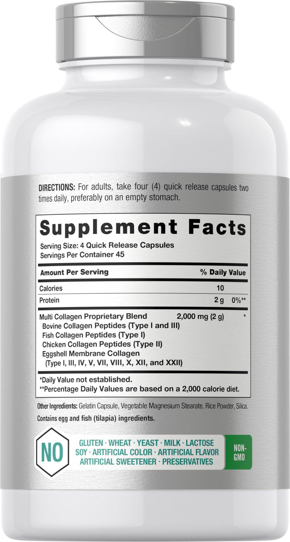 Horbäach Multi Collagen Protein, 2000 mg, 180 Count