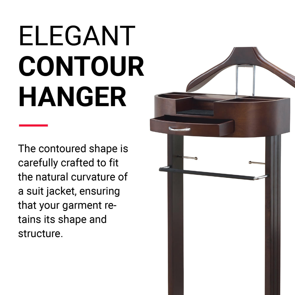 Proman Products Crescent Moon Valet, Mahogany