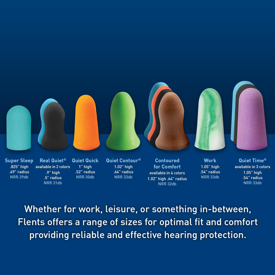 Flents Protechs Quiet Time Foam Ear Plugs, Purple, 50 Pair