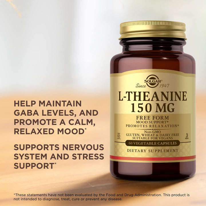 Solgar L-Theanine Capsules, 150 mg, 60 Count