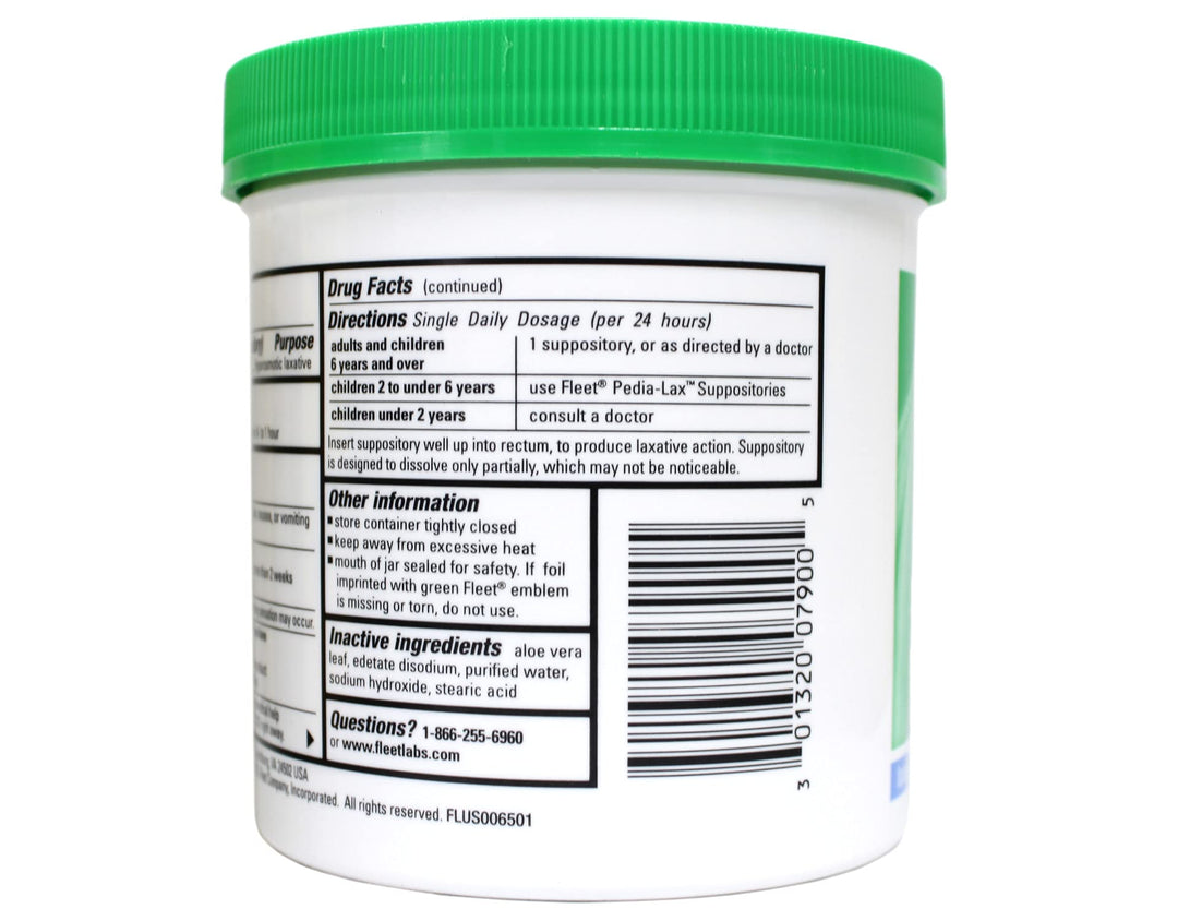 Fleet Glycerin Suppositories, Adult Jar, 100 Count