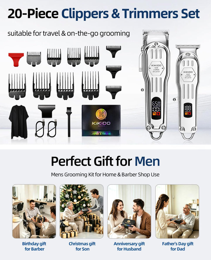 Kikido Hair Clippers, Cordless, Silver