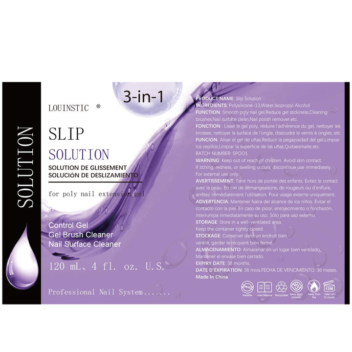 LOUINSTIC Slip Solution For Poly Extension Gel, 4 fl oz