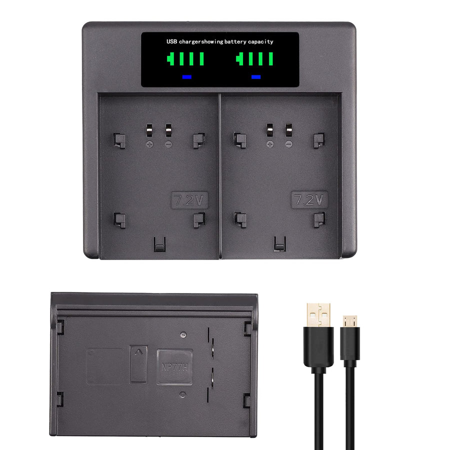 FocusFoto NP-77H LCD USB Battery Charger