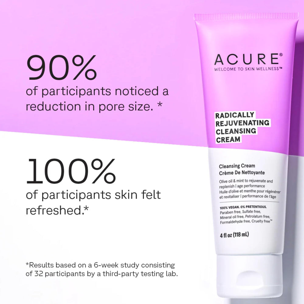 Acure Radically Rejuvenating Cleansing Cream, Olive Oil & Mint, 4 fl oz