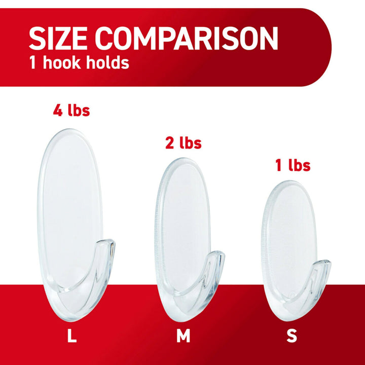 Command Medium Wall Hooks, Clear, 7 Count