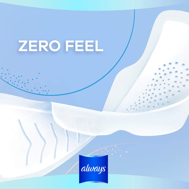 Always Zero Feel Day Sanitary Pads With Wings, Size 3, 14 Count