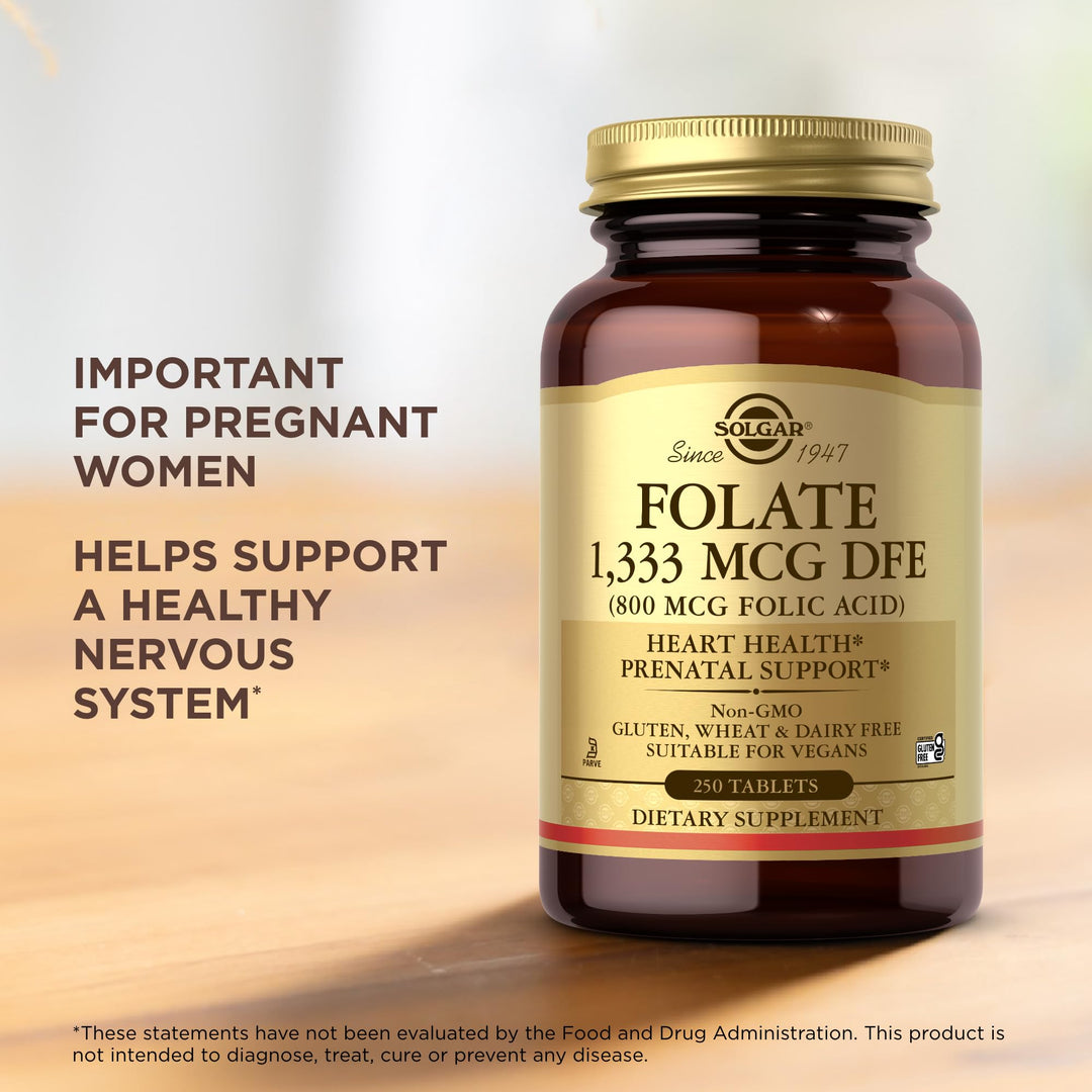 Solgar Folic Acid Tablets, 800 mcg, 250 Count