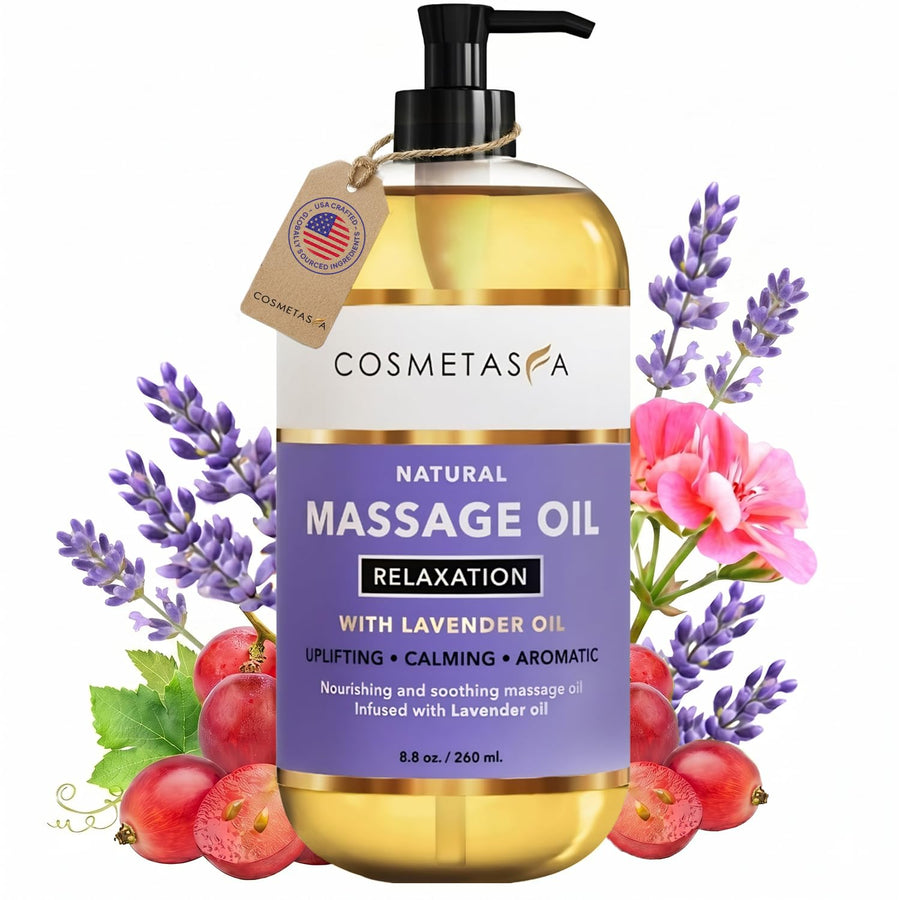 Cosmetasa Lavender Relaxation Massage Oil, 8.8 oz