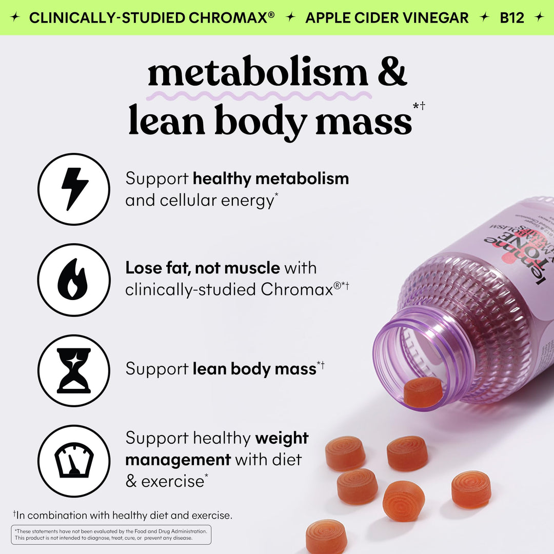 Lemme Tone Metabolism Gummies, Watermelon Apple, 30 Count