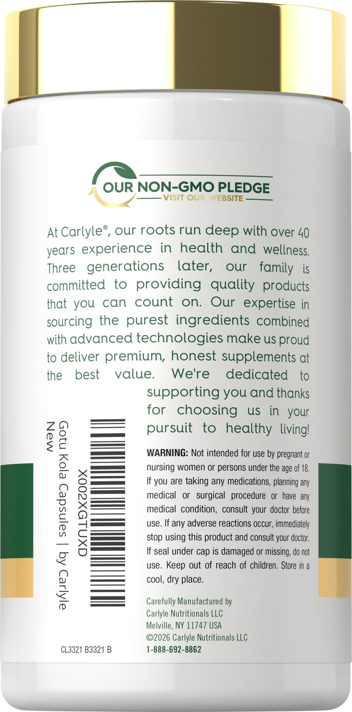 Carlyle Gotu Kola Capsules, 180 Count