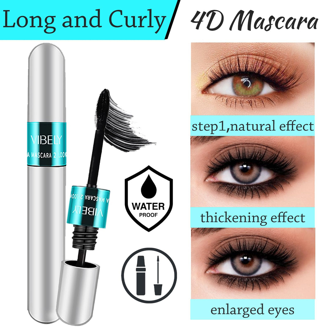 dootdott 2 in 1 Mascara And Lash Cosmetics, 4D Silk Fiber