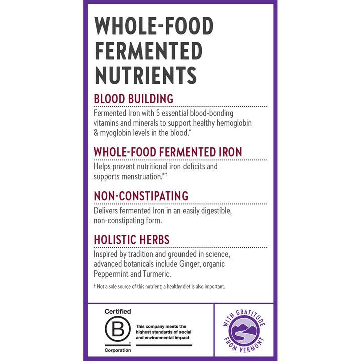 New Chapter Iron Supplement, Whole-Food Fermented, 60 Count