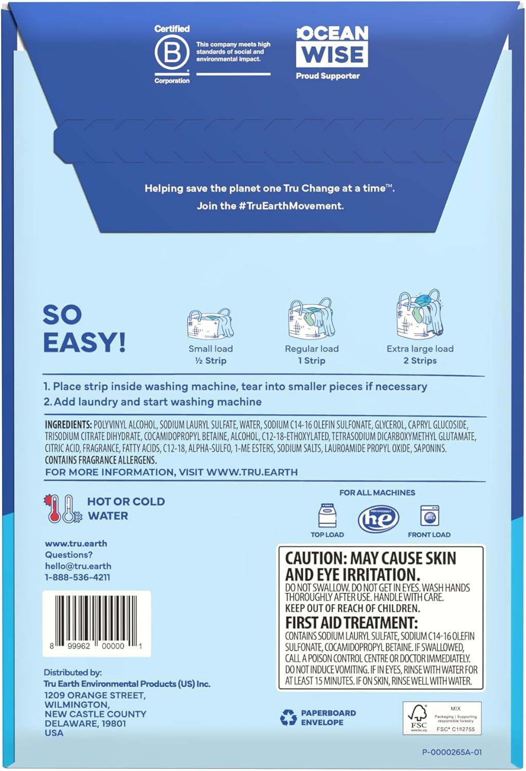 Tru Earth Laundry Detergent Sheets, Fresh Linen, 32 Count