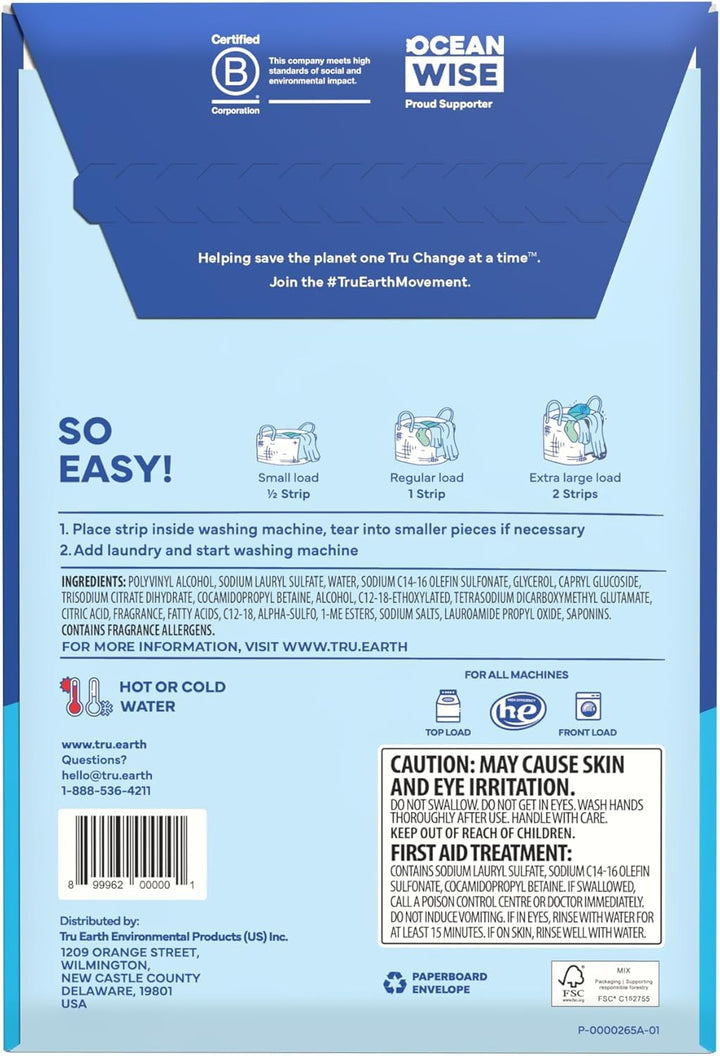 Tru Earth Laundry Detergent Sheets, Fresh Linen, 32 Count
