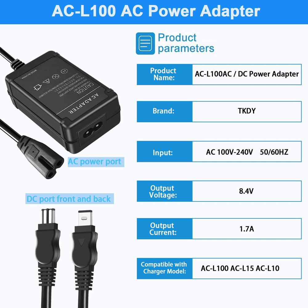 TKDY AC-L100 Power Supply Adapter Kit, AC-L15 AC-L10 AC-15A