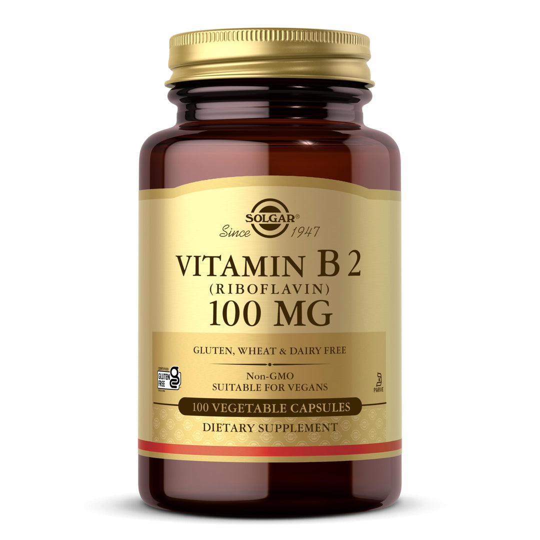 Solgar Vitamin B2 Riboflavin, 100 mg, 100 Count