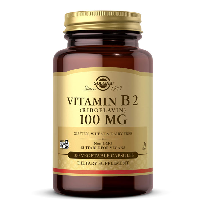 Solgar Vitamin B2 Riboflavin, 100 mg, 100 Count