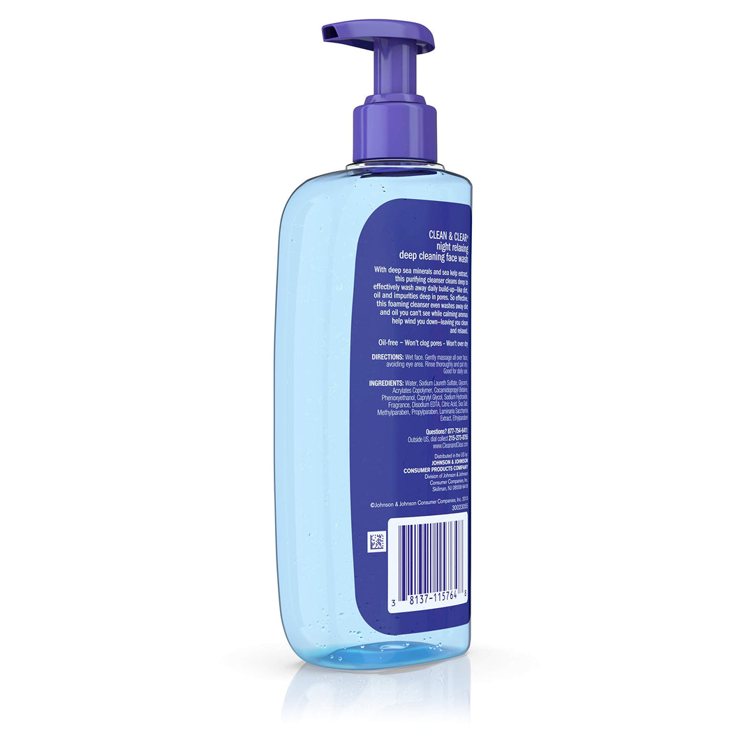 Clean & Clear Night Relaxing Deep Cleansing Face Wash, 8 fl oz
