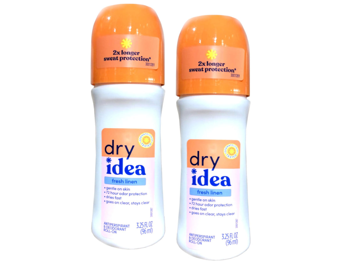 Dry Idea Roll-On Antiperspirant Deodorant, Fresh Linen, 3.25 oz, Pack of 2