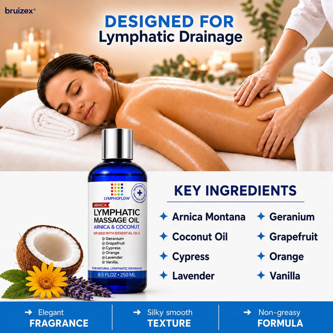 Bruizex Lymphatic Massage Oil, Arnica Lavender, 8.5 oz