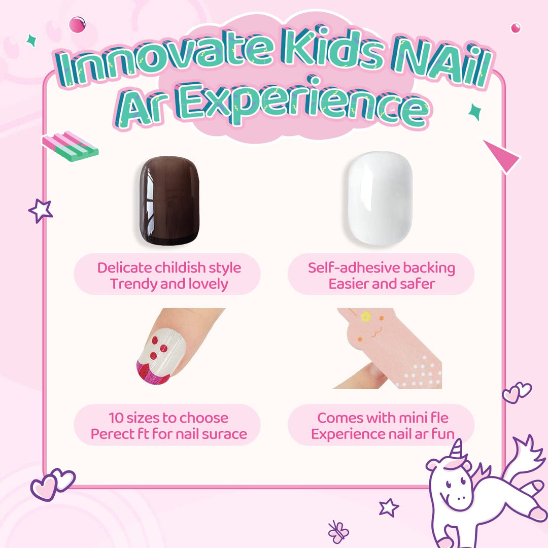 SeseBee Kids Press On Nails, Unicorn, 144 Count