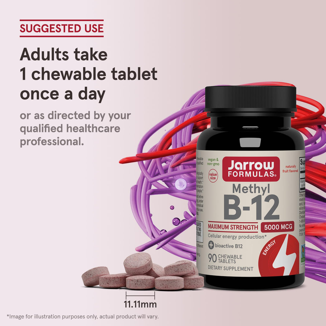 Jarrow Formulas Methyl Vitamin B-12, 5000 mcg, 90 Count