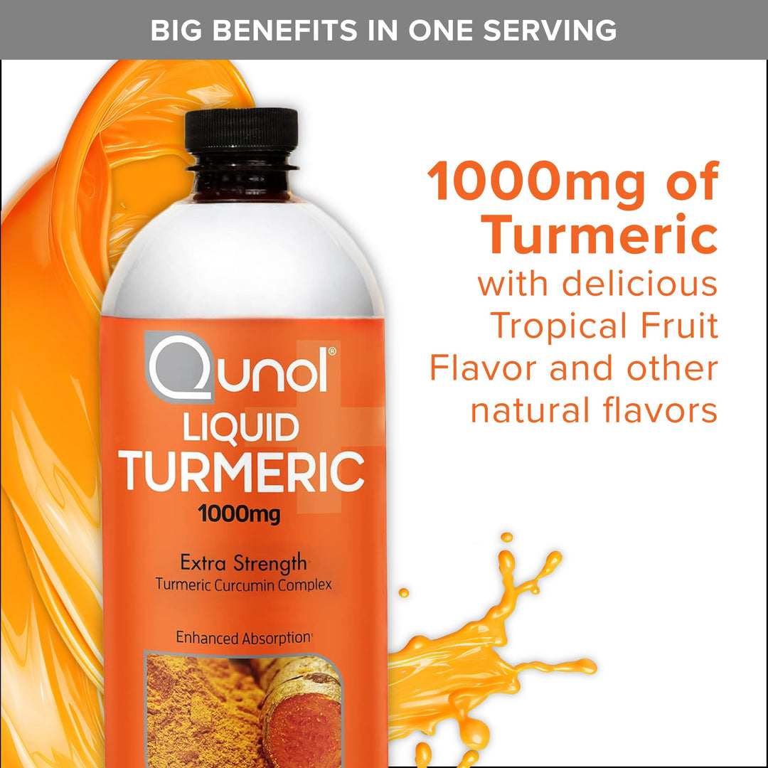 Qunol Liquid Turmeric Curcumin 1000 mg, Tropical Orange Flavor, 600 ml