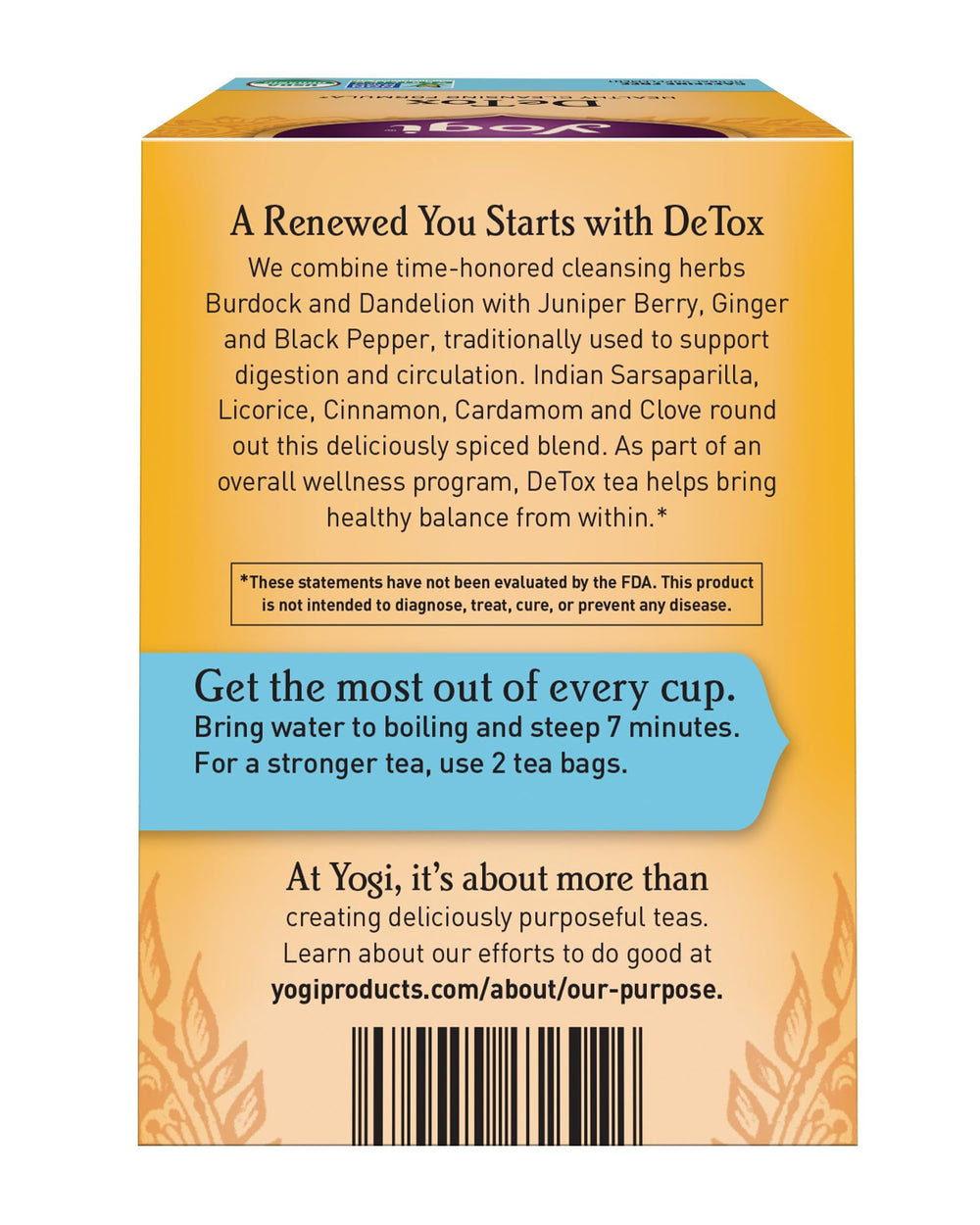 Yogi Detox Herbal Tea Bags, 16 Count