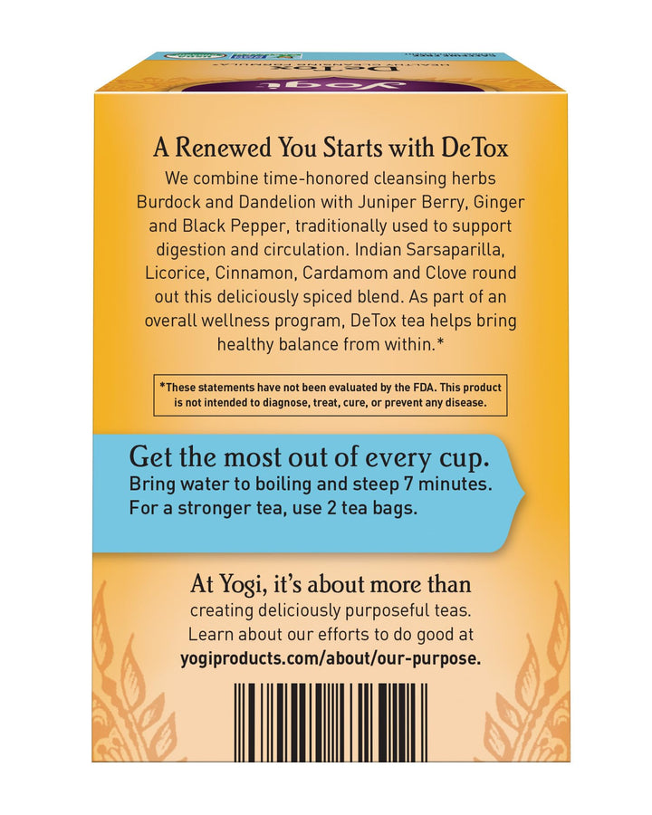 Yogi Detox Herbal Tea Bags, 16 Count