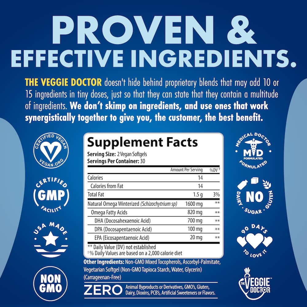 The Veggie Doctor Vegan Omega 3 Supplement