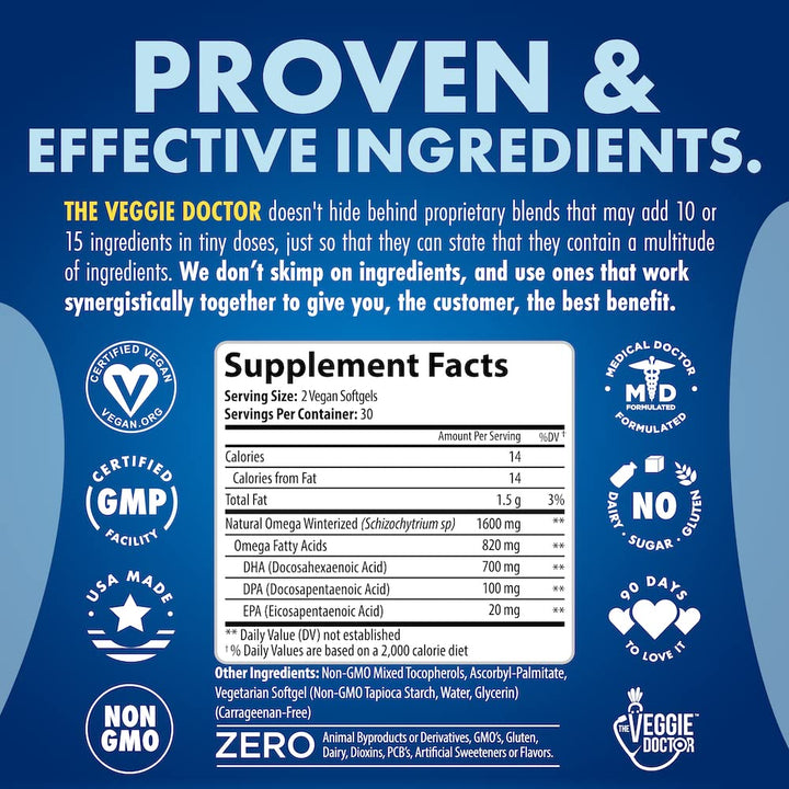 The Veggie Doctor Vegan Omega 3 Supplement