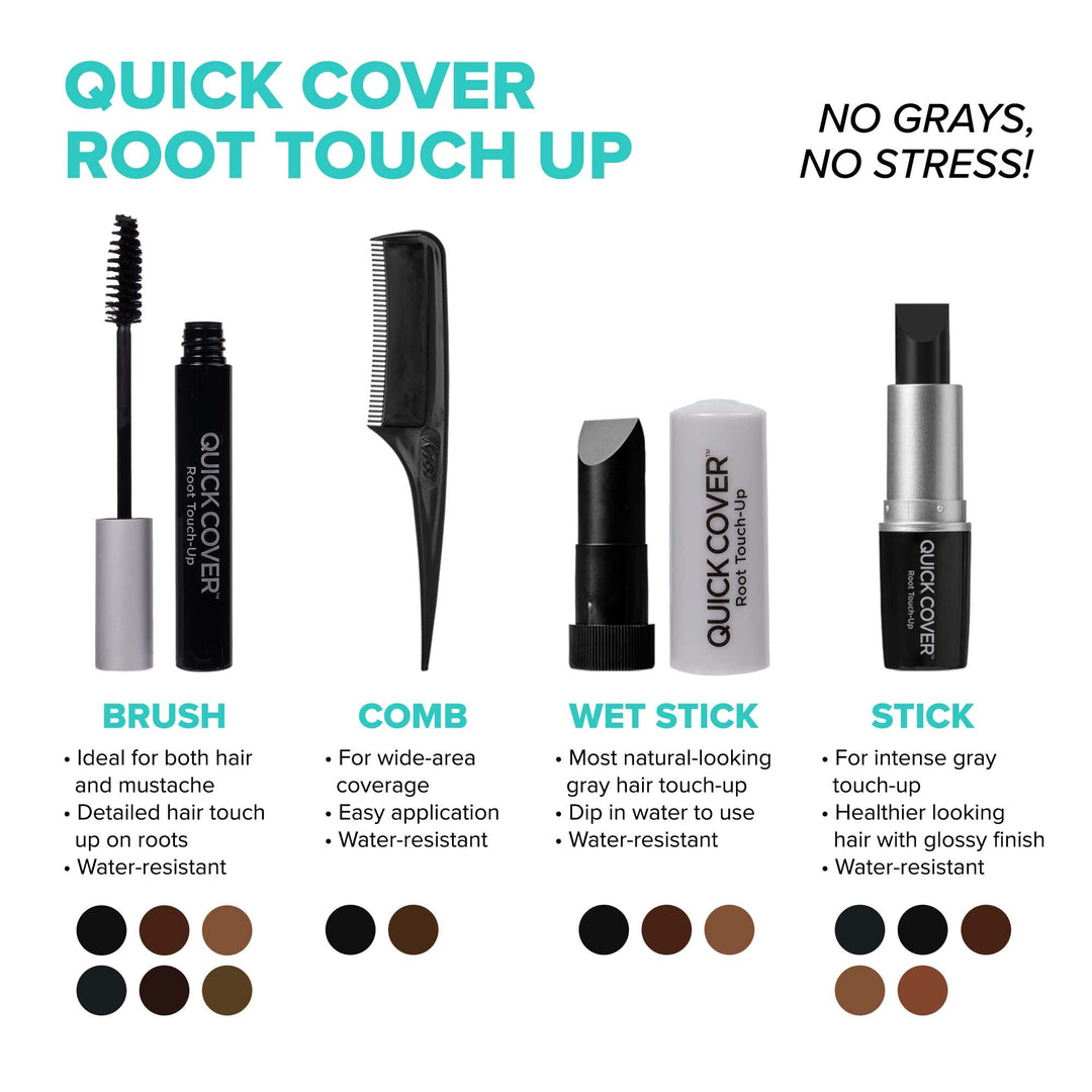 Red by Kiss Quick Cover Gray Hair Touch Up, Dark Brown, 7 g