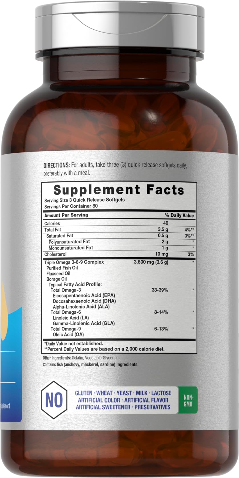 Horbäach Triple Omega 3-6-9 Softgels, 240 Count
