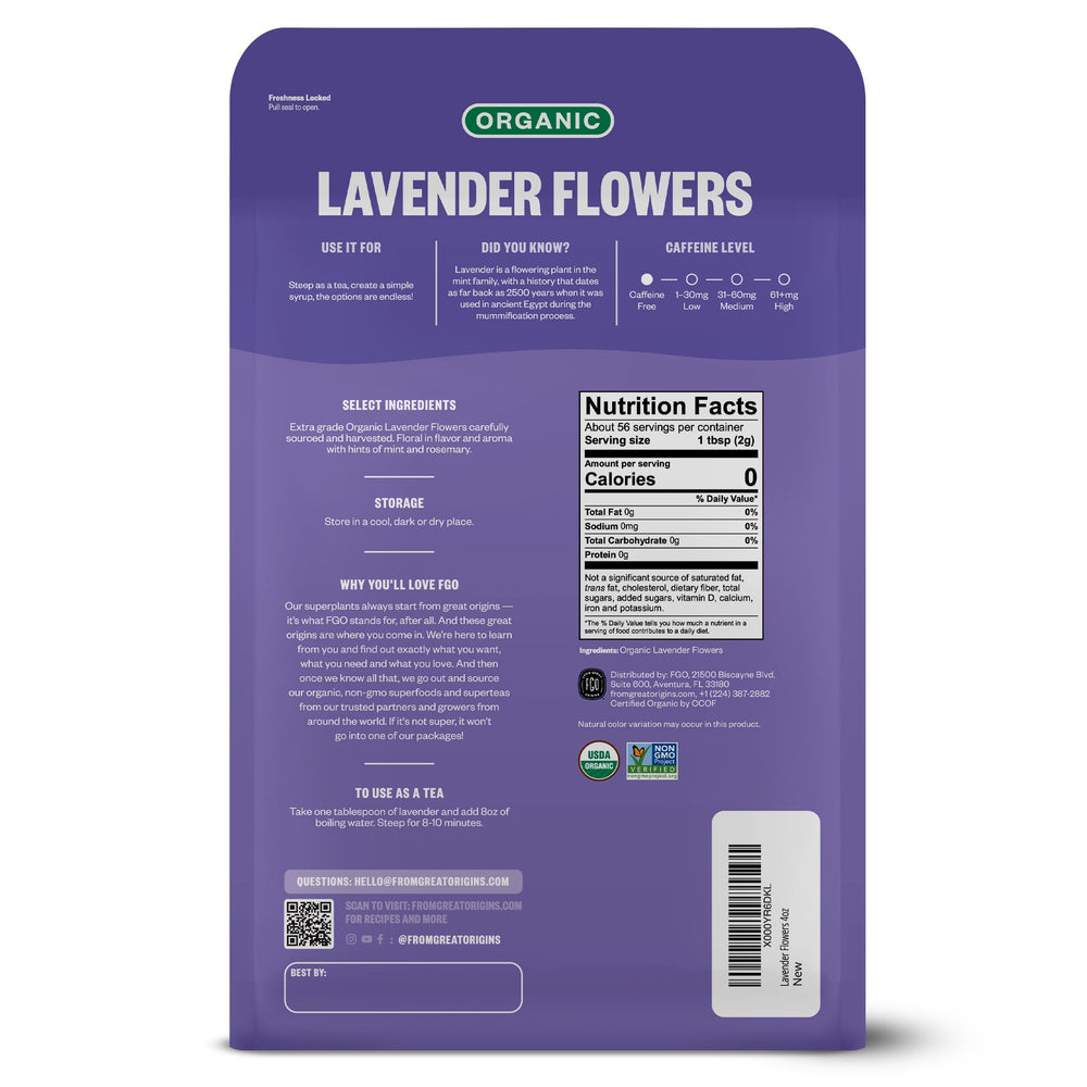 Organic Lavender Flowers, Extra Grade, 120 ml