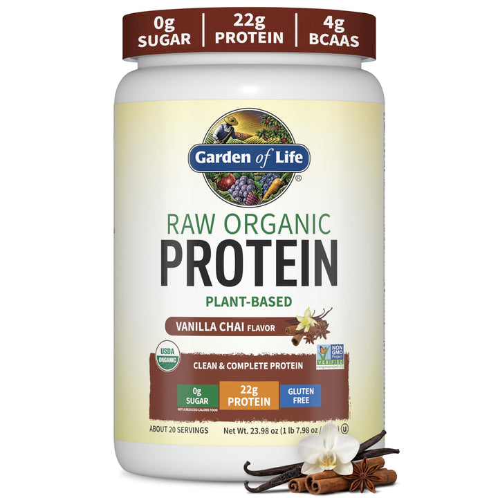 Garden of Life Organic Vegan Protein Powder, Vanilla Chai, 1.2 lb