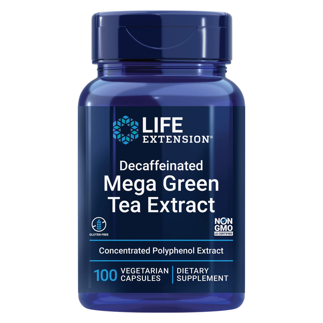 Life Extension Mega Green Tea Extract, Decaffeinated, 100 Count