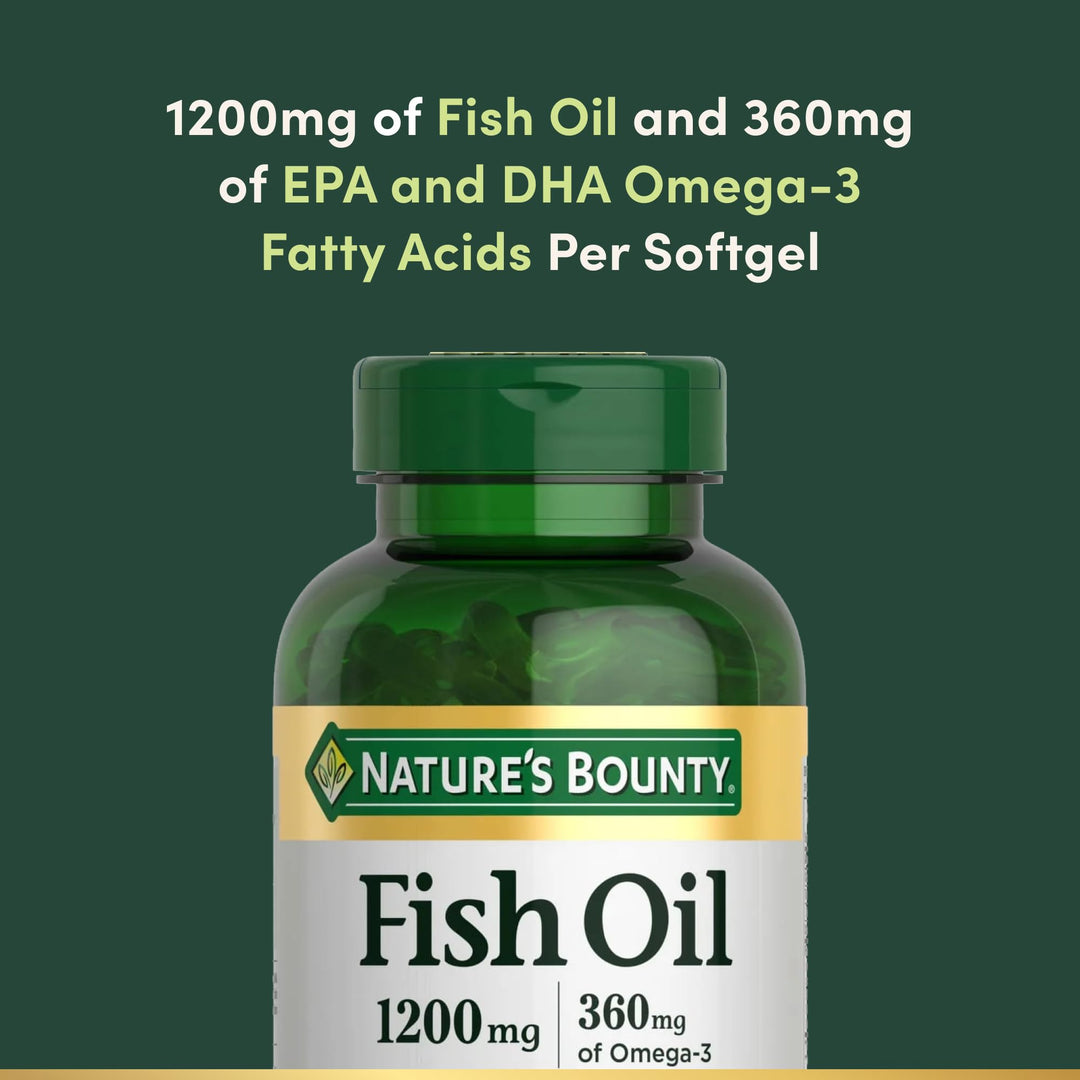 Nature's Bounty Fish Oil, 1200 mg, Rapid Release Softgels, 200 Count