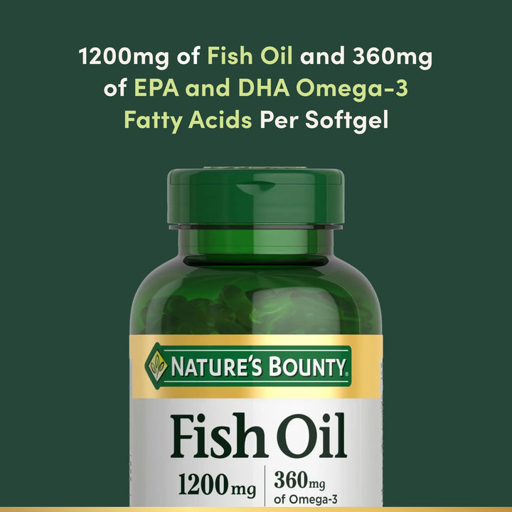 Nature's Bounty Fish Oil, 1200 mg, Rapid Release Softgels, 200 Count