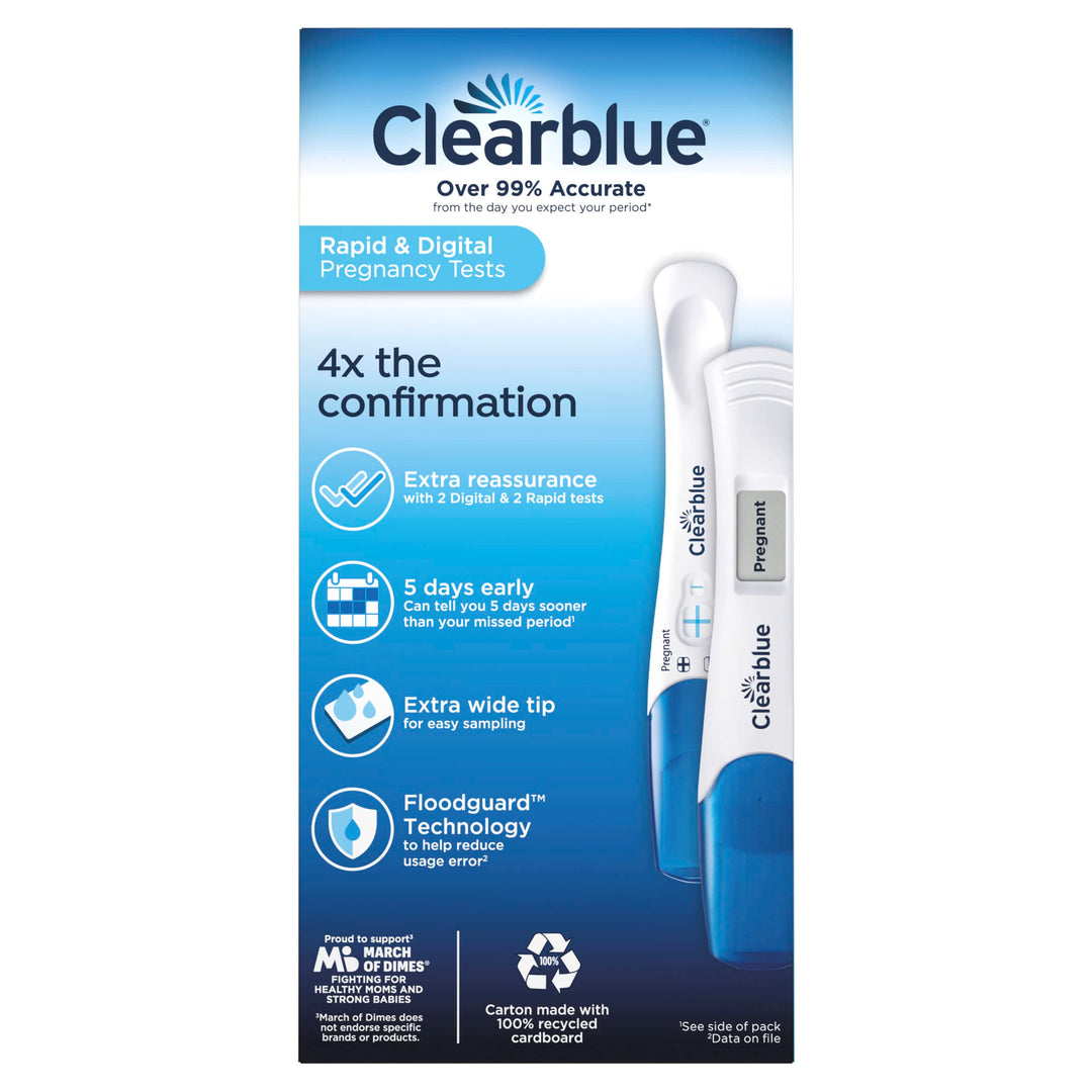 Clearblue Pregnancy Test Combo Pack, 4 Count, Pack of 2