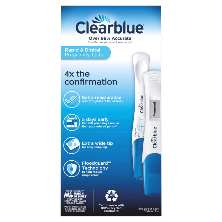 Clearblue Pregnancy Test Combo Pack, 4 Count, Pack of 2