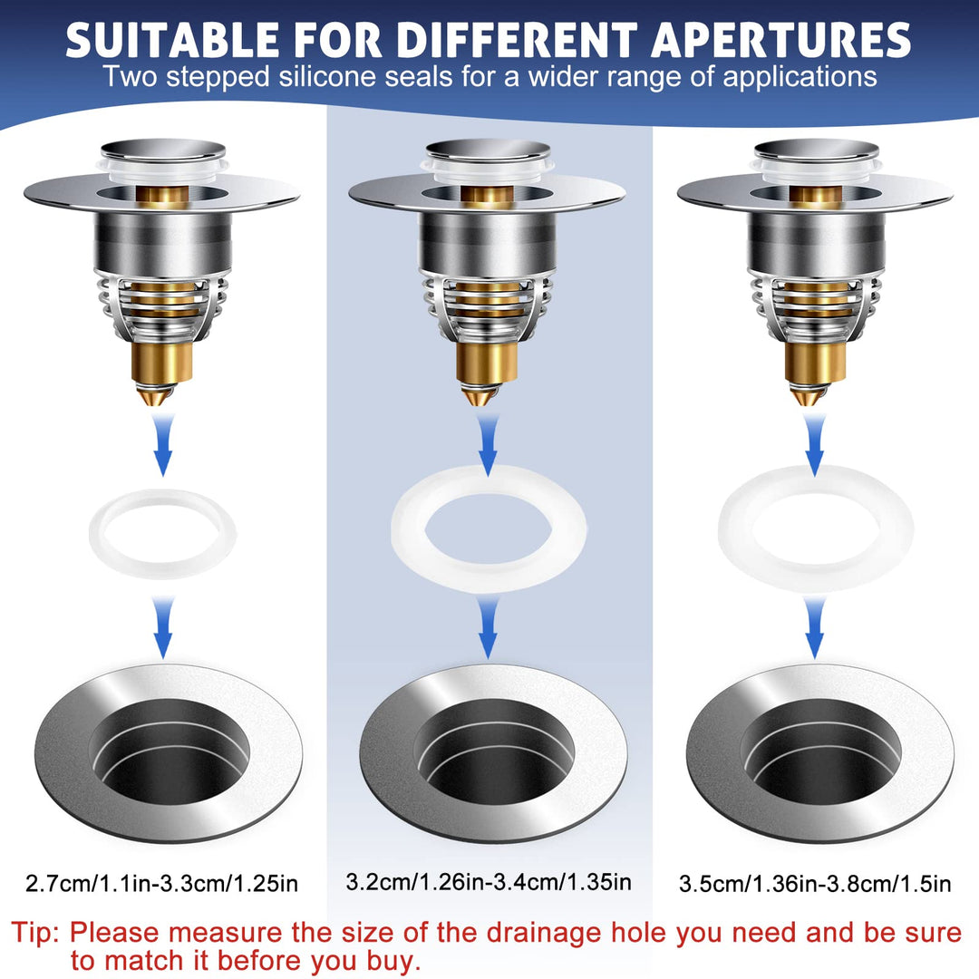 AURUZA Universal Bathroom Sink Stopper, 2 Count