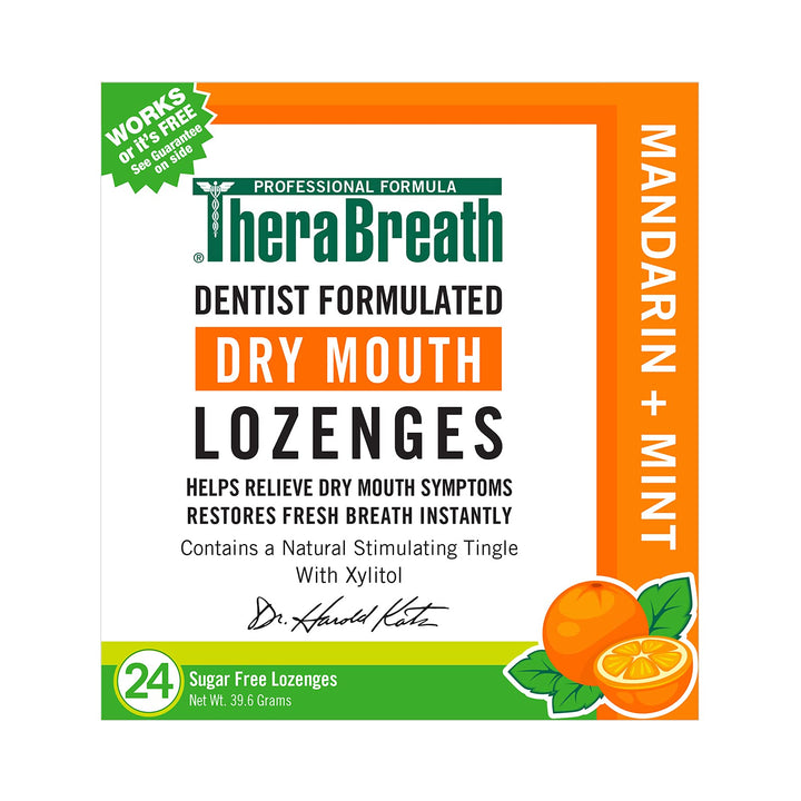 TheraBreath Dry Mouth Lozenges, Mandarin Mint, 24 Count
