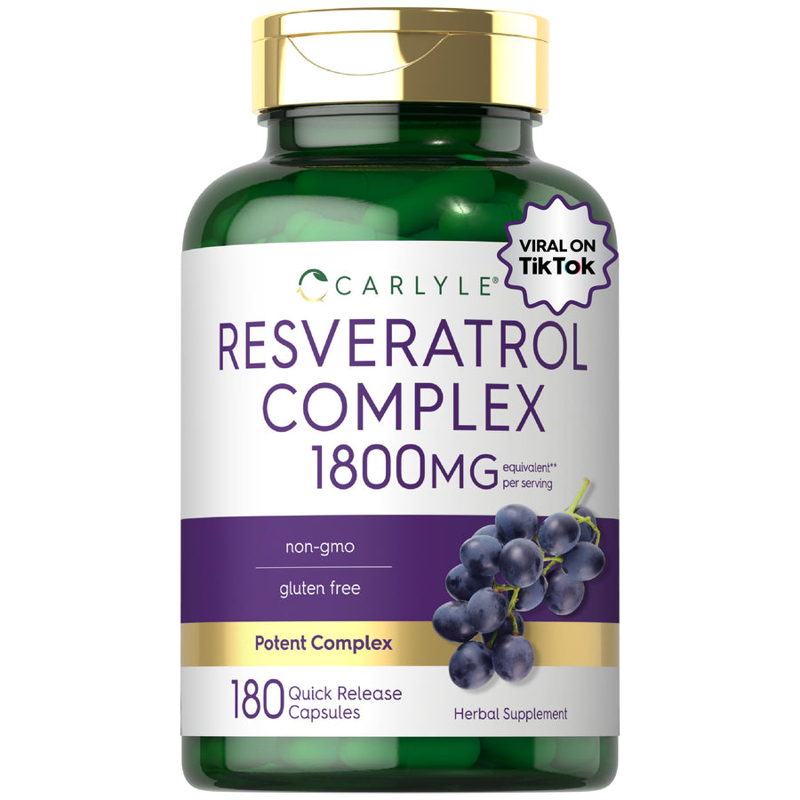 Carlyle Resveratrol Supplement, 1800 mg, 180 Count