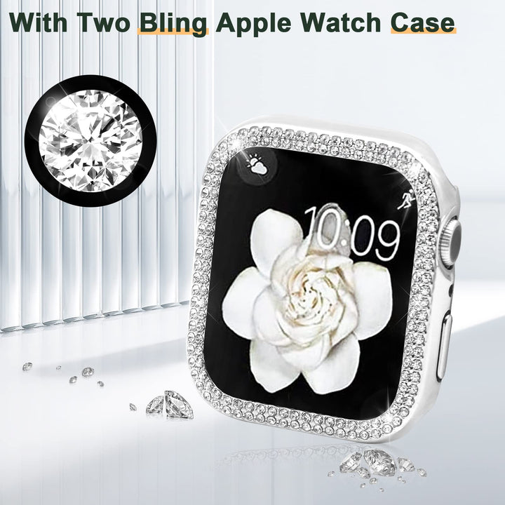 Mosonio Apple Watch Band And Case, AA-silver, 49mm