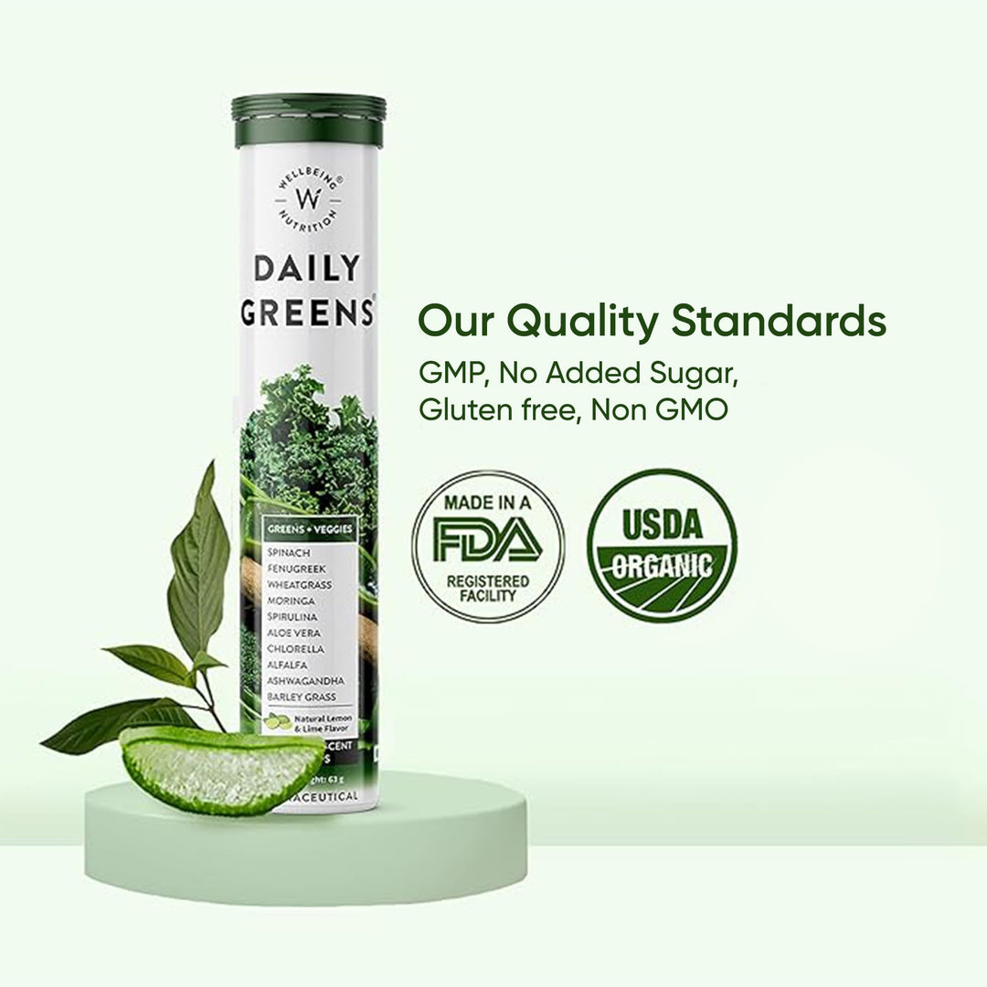 Wellbeing Nutrition Daily Greens Effervescent Tablets, 15 Count
