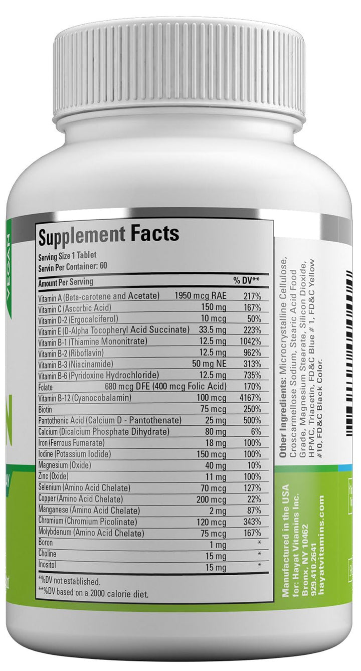 HAYAT Multivitamin Tablets, 60 Count